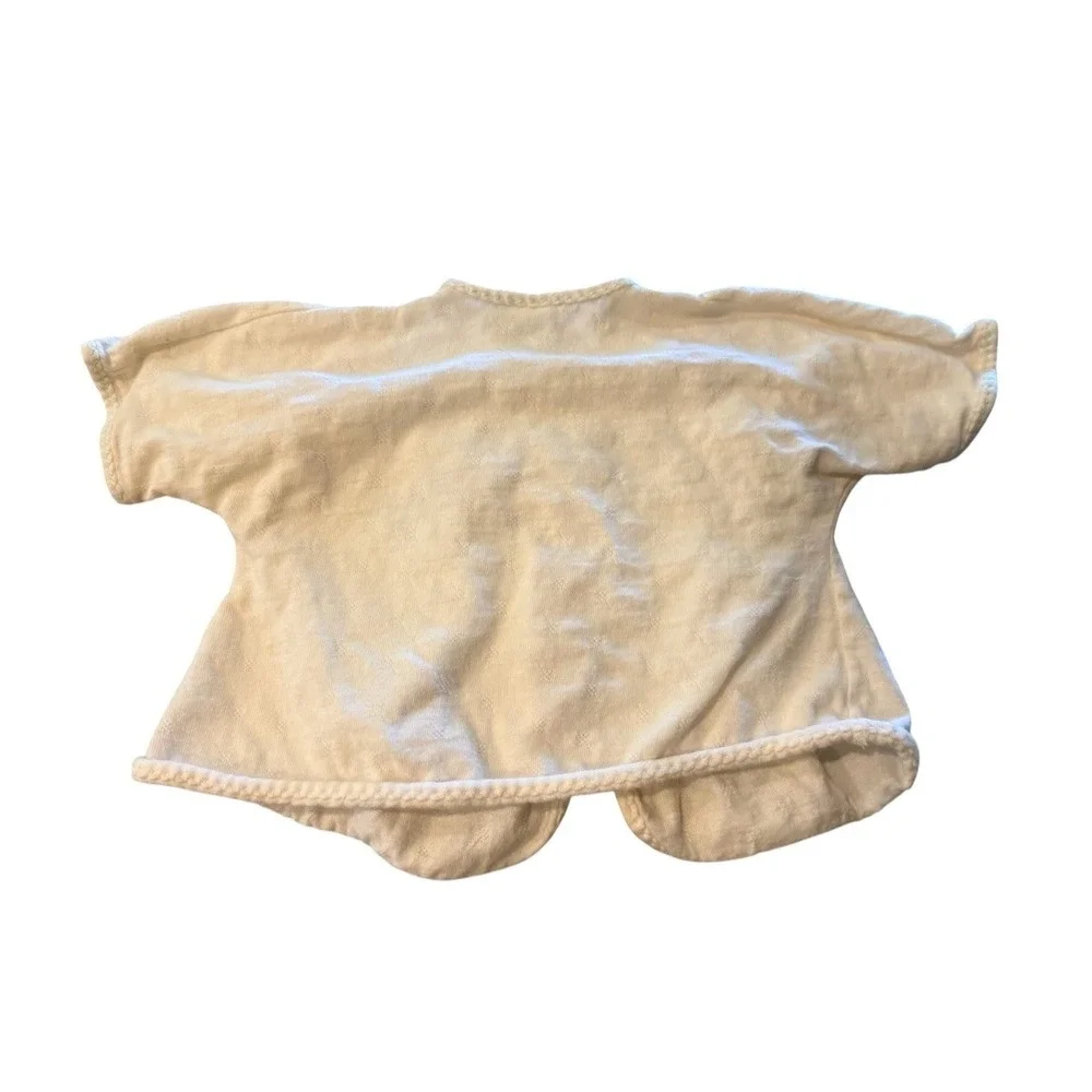 2 Vintage Carter's Shirt Jacket Girls 0-6 Months White Blue Bow Cotton 50's